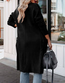 ANRABESS Women's Casual Long Sleeve Draped Open Front Knit Pockets Long Cardigan Jackets Sweater