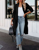 ANRABESS Women's Casual Long Sleeve Draped Open Front Knit Pockets Long Cardigan Jackets Sweater