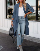 ANRABESS Women's Casual Long Sleeve Draped Open Front Knit Pockets Long Cardigan Jackets Sweater