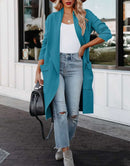 ANRABESS Women's Casual Long Sleeve Draped Open Front Knit Pockets Long Cardigan Jackets Sweater