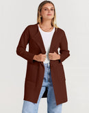 ANRABESS Women's Open Front Knit Cardigan Long Sleeve Lapel Casual Solid Classy Sweater Jacket