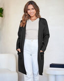 ANRABESS Women's Open Front Knit Cardigan Long Sleeve Lapel Casual Solid Classy Sweater Jacket