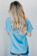 Women's Washed Button T-Shirt (Buy 2 Free Shipping)