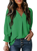 Women's Casual 3/4 Sleeve V Neck Basic Tops (Buy 3 Free Shipping)