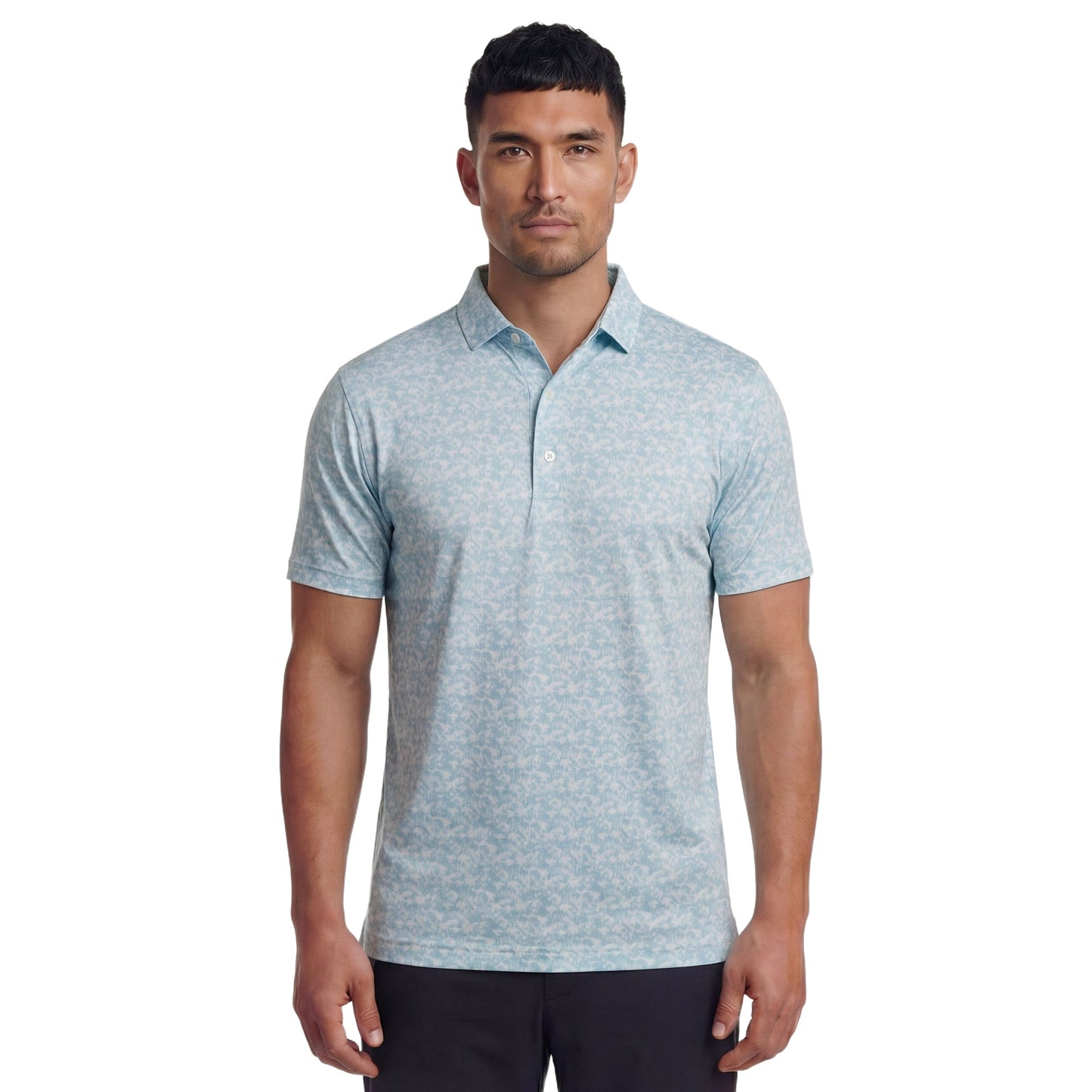 Hidden Palm Print Lisle Golf Shirt
