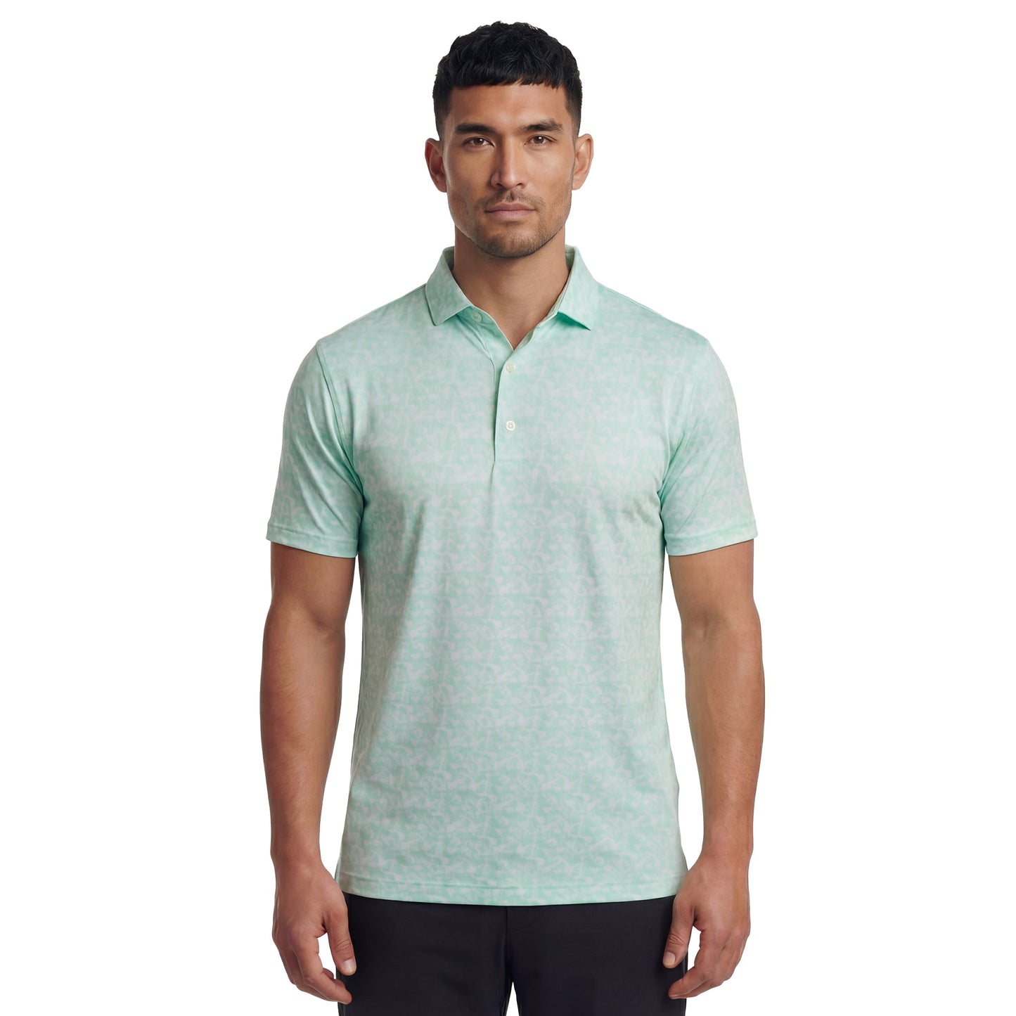 Hidden Palm Print Lisle Golf Shirt