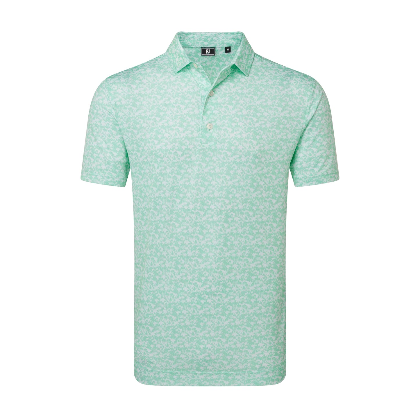 Hidden Palm Print Lisle Golf Shirt