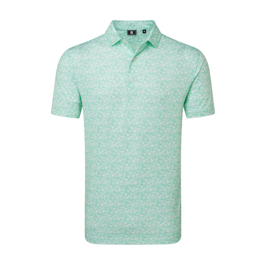 Hidden Palm Print Lisle Golf Shirt