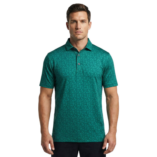 Painted Floral Lisle Golf Shirt