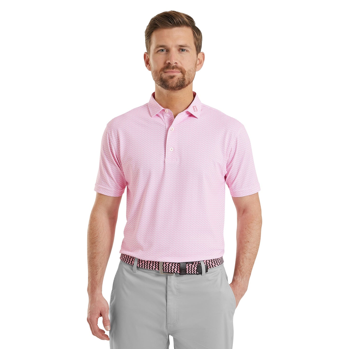 Scallop Geo Pique Golf Shirt