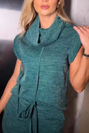 Women's casual removable sleeve sports knitted suit