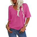 Women's Solid Color V-Neck T-shirt [On Sale & Quick Ship!]