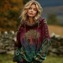 Women's Vintage Celtic Knot Viking Tree Of Life Art Graphic Cozy Hoodie