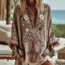 Women's Tribal Tree Of Life Floral Art Casual Shirt