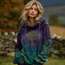 Women's Vintage Celtic Knot Viking Tree Of Life Art Graphic Cozy Hoodie