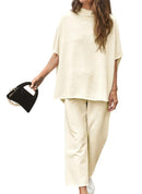 2024 New Casual Batwing Sleeve Pullover Top and Wide Leg Set (Buy 2 Free Shipping)